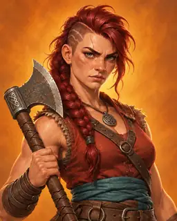 Painted portrait of Axe Raider