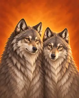 Painted portrait of Wolf Pack