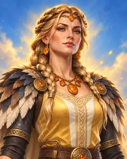 Painted portrait of Freyja