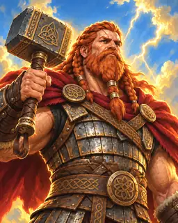 Painted portrait of Thor